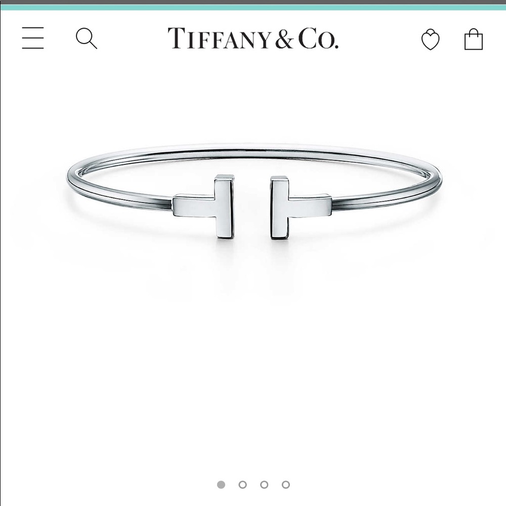 Authentic White Gold Tiffany & Co. T Wire Bracelet